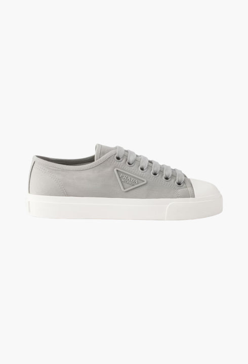 Cloudy Gray - Cotton Gabardine Sneakers - GLAM MODA